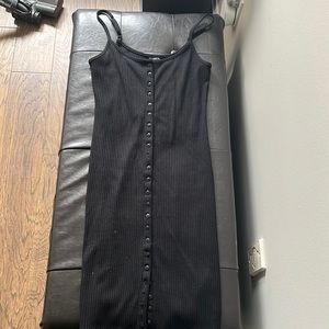 Guess midi black button dress size medium